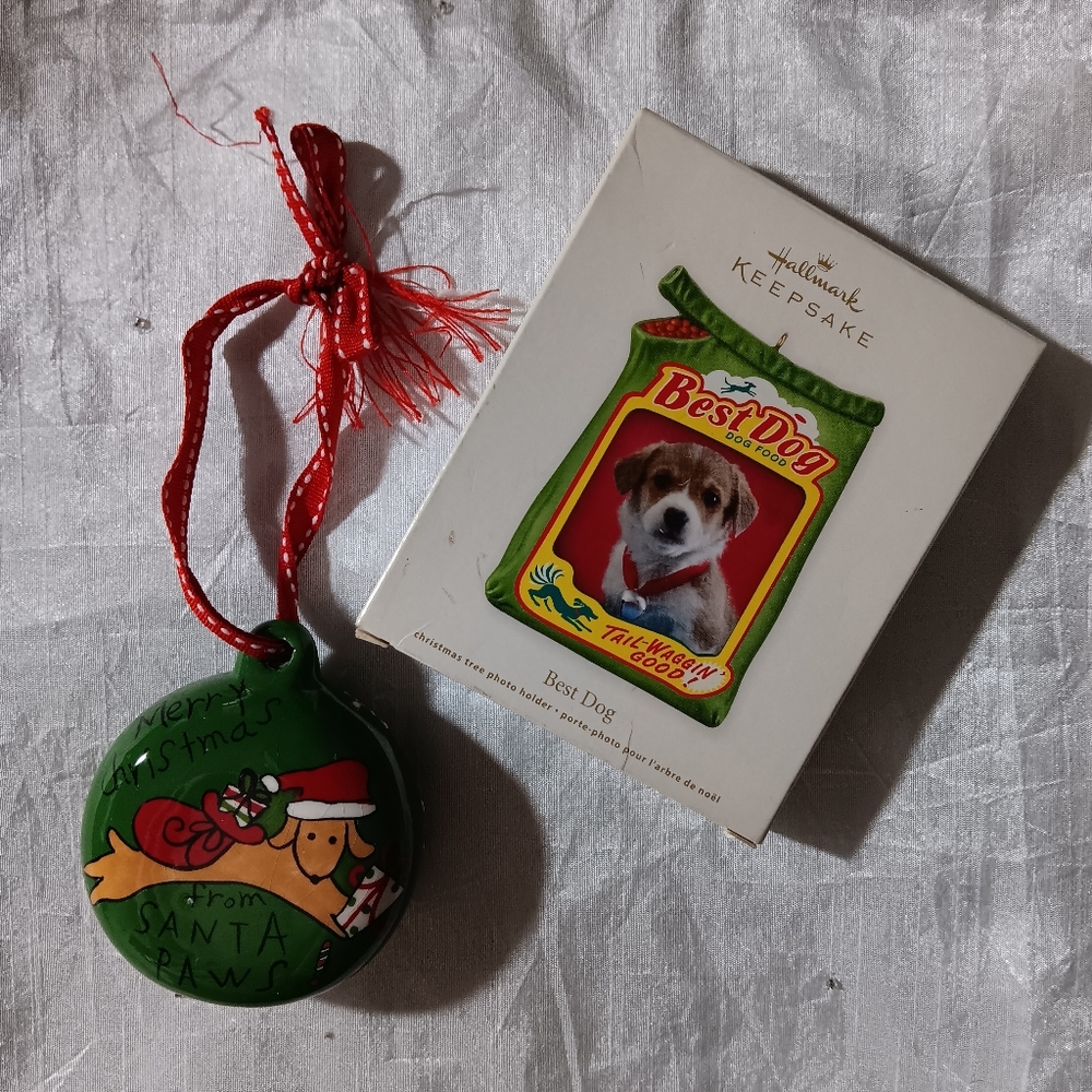 Hallmark Best Dog Ornament with Red and Green